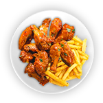 Chicken Wings & Chips (8pcs) 